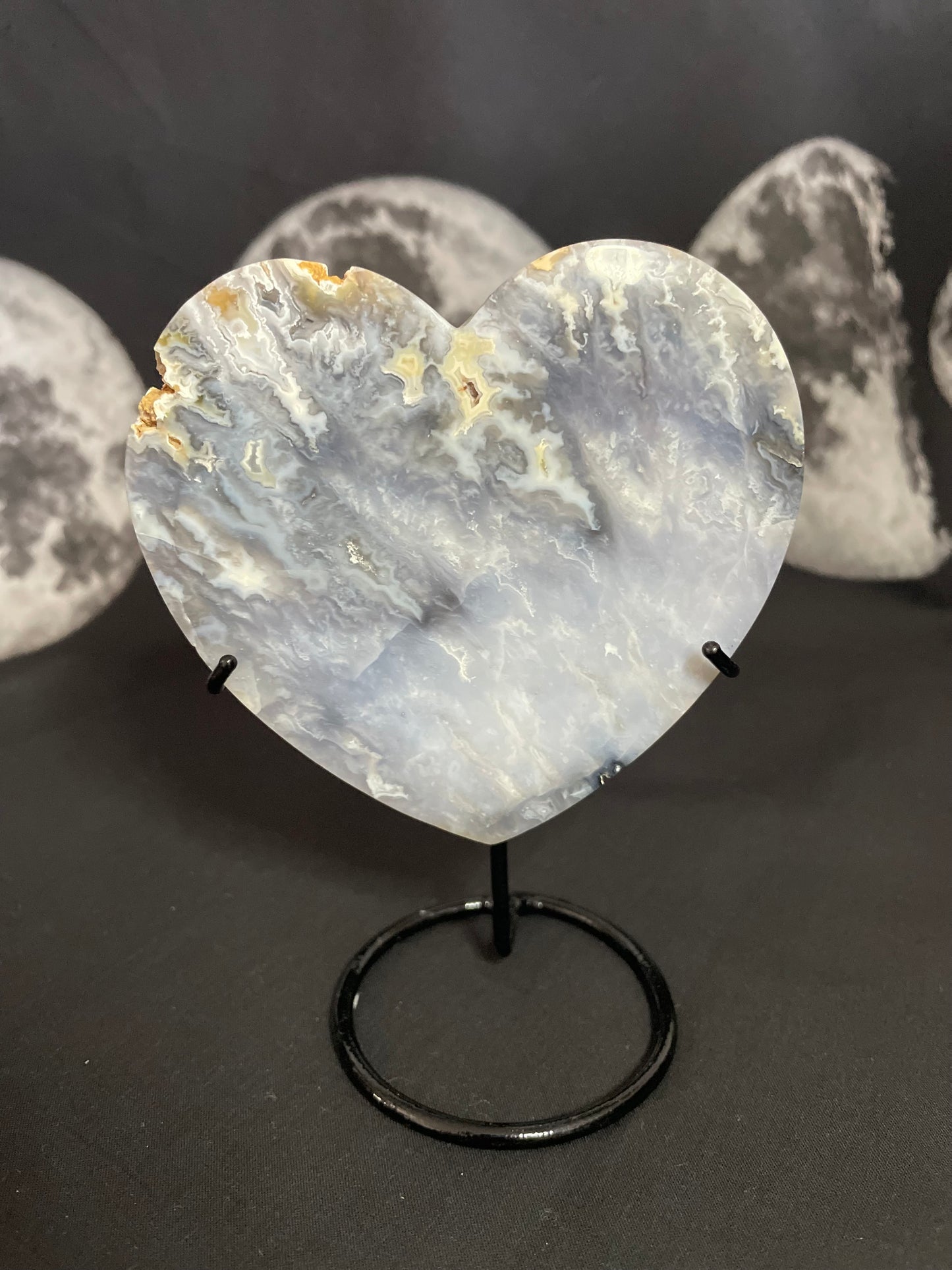 Blue Pacific Agate Heart (druzy)