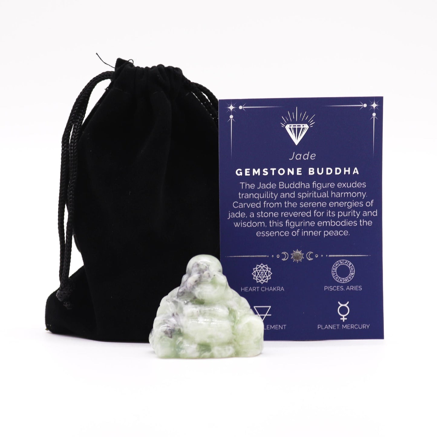 Gemstone Small Buddha - Jade - 3.5x4x2.3 (cm)