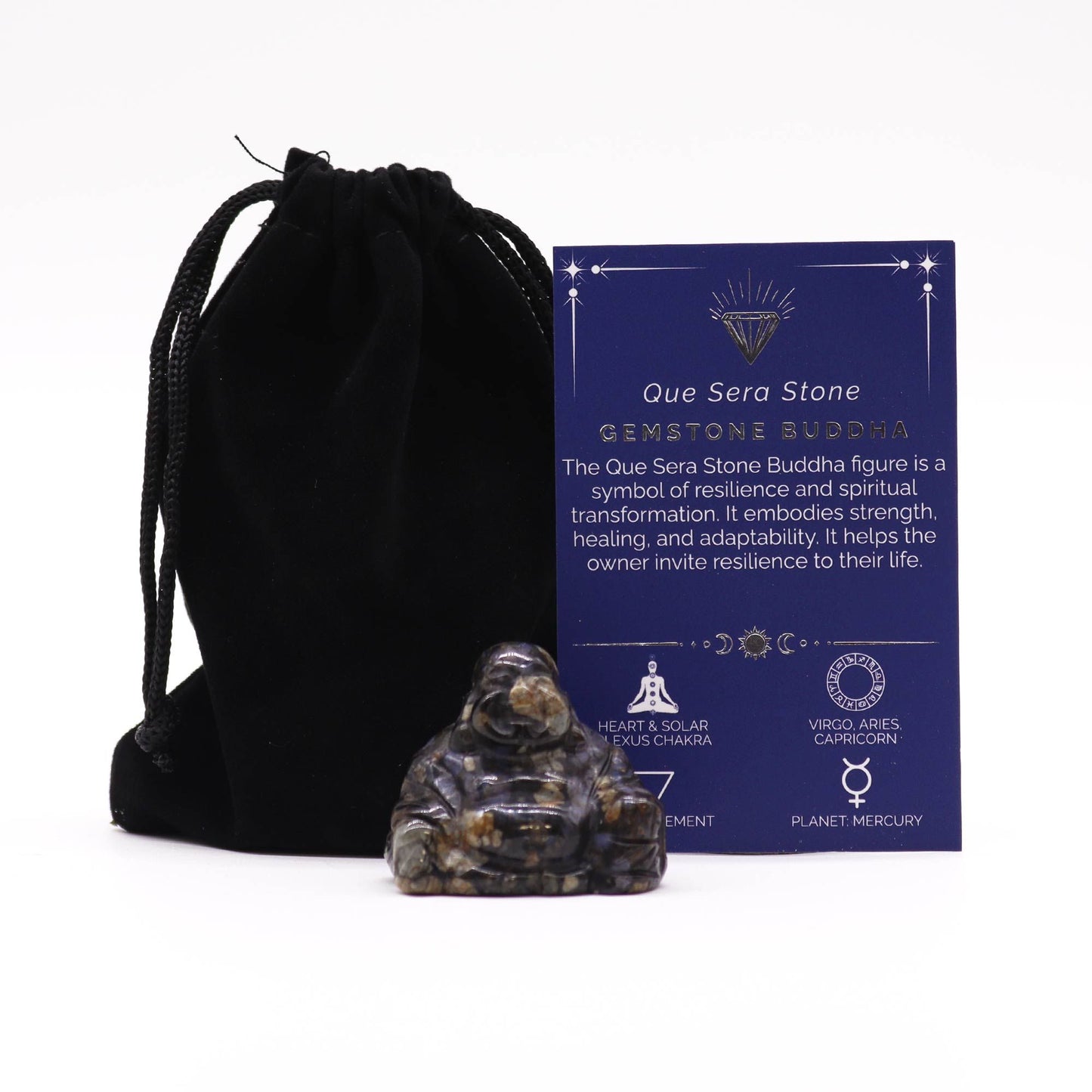 Gemstone Small Buddha - Que Sera Stone - 3.5x4x2.3 (cm)